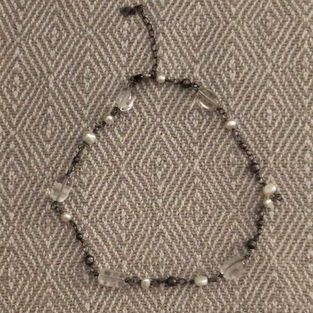 Silpada pearl and clear beaded necklace
